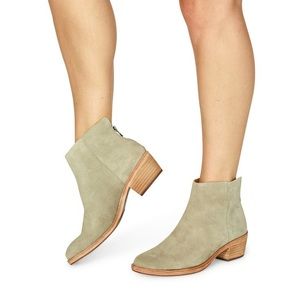 Beige suede booties